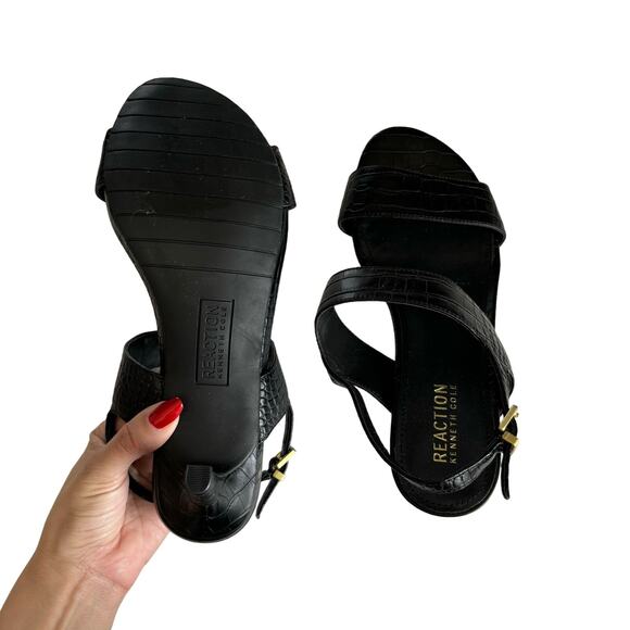 Kenneth Cole Reaction Women's Dee Two Band Slingback Sandals Black Size 8 - Picture 6 of 6